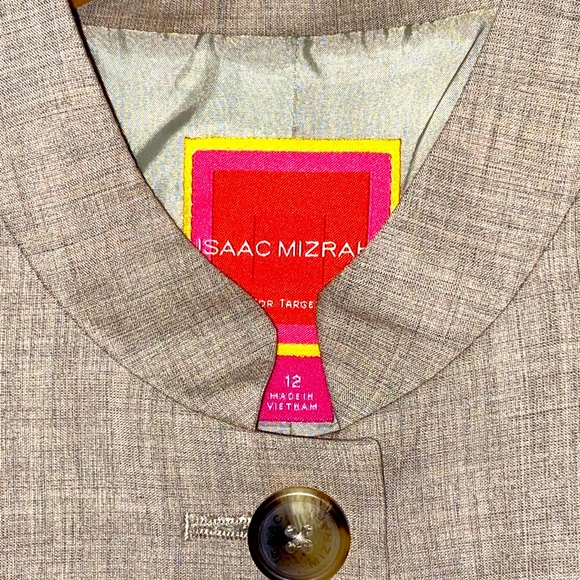 Isaac Mizrahi Tan Button Down Jacket Size 12 - Picture 14 of 16